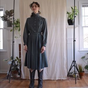 Union Made Green Check Shirtdress